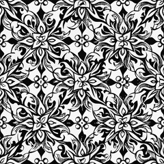 Seamless pattern stock illustration black and white , white background