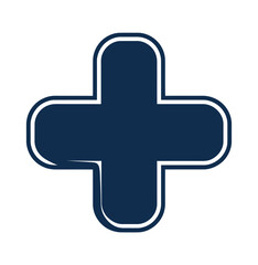 Fototapeta premium A blue cross symbol on a white background representing medical care and health services