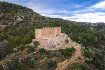 View towards The castle of Alcalat&eacute;n