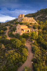 View towards The castle of Alcalat&eacute;n