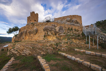 View towards The castle of Alcalat&eacute;n