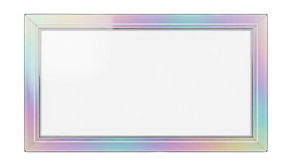 Iridescent Mirror Frame Rectangle Isolated White Background
