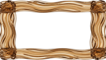 Ornate Amber Glass Frame - Vintage Decorative Border