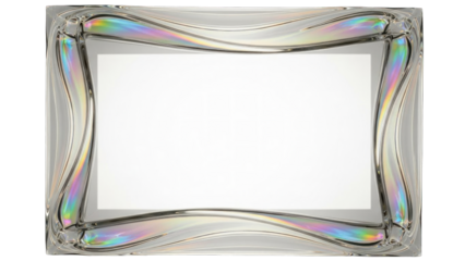 Abstract Chromatic Frame Border with Rainbow Light Refraction Effect