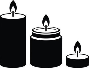 Three lit candles

