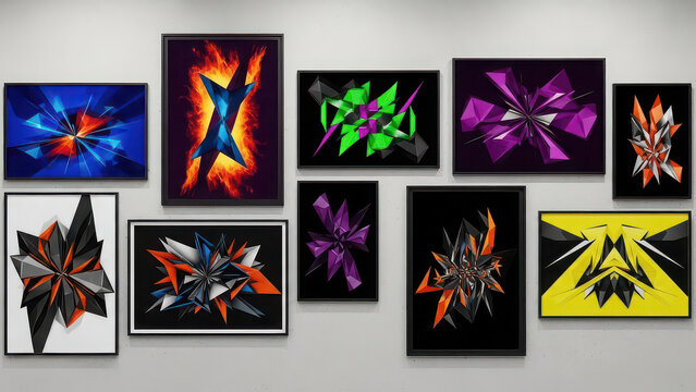 set of colorful abstract shapes - Powered by Adobe