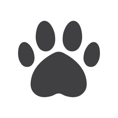 Animal paw print icon isolated flat style design.