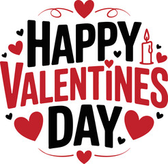 Happy Valentine's Day greeting card design featuring a 3d heart symbol and romance text vector illustration for a holiday celebration message label