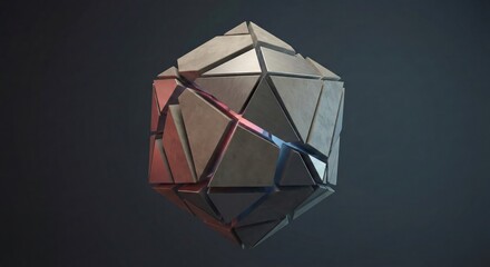 Abstract Fragmented Geometric Stone Sphere, Glowing Light Shards, Global Geopolitical Division Power, Broken Concrete World Core, International Relations Conflict, Tectonic National Security Backgroun