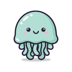 Obraz premium Adorable Cartoon Jellyfish Illustration