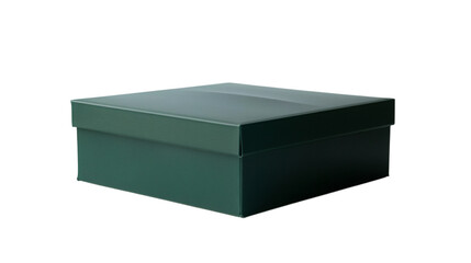 Green gift box with a minimalist design isolated on a white background