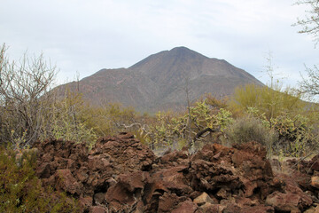 View of the Virgen volcano, Baja California Sur, Mexico
