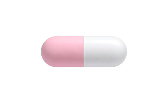 3D Pill Capsule Medical Pink Icon Sticker
