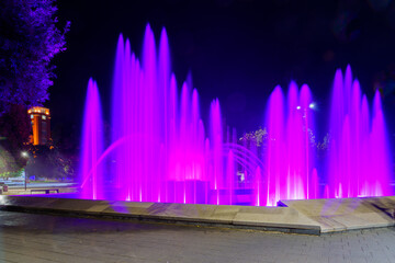 Main square, with fountains, in Pleven