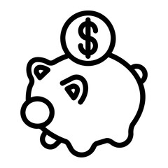 Piggy bank Line Icon