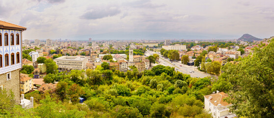 Panoramic view of the city center, Plovdiv