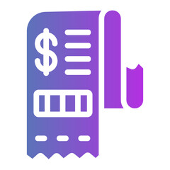 Receipt Line Gradient Icon