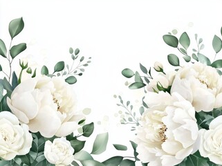 Elegant watercolor illustration for wedding invitations