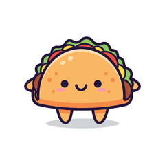 Cute Cartoon Taco Character Illustration