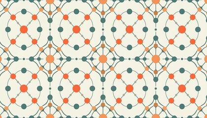Geometric Pattern Design - Repeating Circles and Squares in a Decorative Arrangement.