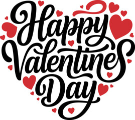 hearts hanging Happy valentine s day vector illustration, design