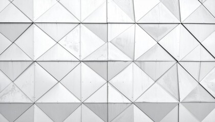 Geometric pattern of white and gray tiles creating a modern architectural design.