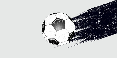 Soccer ball flew into the goal. Soccer ball bends the net, against the background of flashes of light. Soccer ball in goal net on blue background.