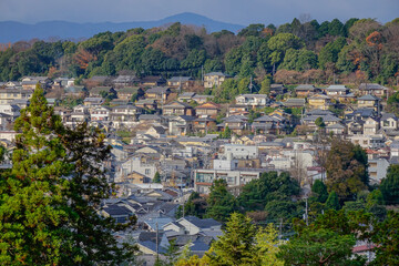 Obraz premium Stunning aerial view of downtown Kyoto, Japan