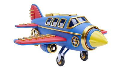 Cartoon Airplane with Gears