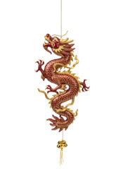 Obraz premium Elegant Red And Gold Dragon Ornament Hanging Decoration For Lunar New Year And Good Luck