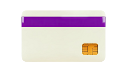 Credit Card with Purple Stripe and Chip