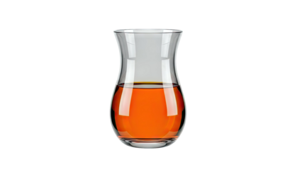 Glass carafe with amber liquid