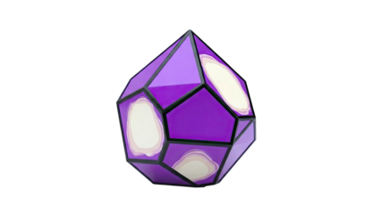 Purple Geodesic Sphere with Abstract Light Inclusions