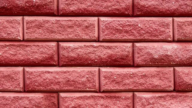 A red brick wall surface displays the words game changer. The textured bricks are arranged in rows. Morning light shines on the brick construction