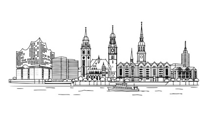 Hamburg City, German Vector