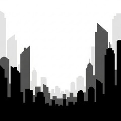 Obraz premium Modern city skyline with sleek skyscrapers and urban landscape