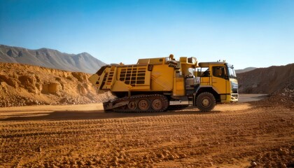 Obraz premium Heavy Duty Mining Dump Truck Operation.