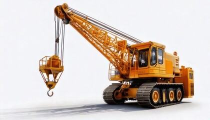 Fototapeta premium Heavy Duty Crane Truck on White Background.
