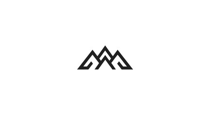 Minimalist logo depicting three interconnected mountain peaks in a monochromatic geometric style