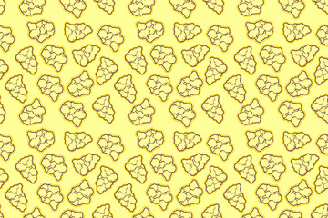 Doodle fried chicken seamless pattern background. Fried chicken chest doodle pattern. Doodle fried chicken chest pattern background. Fast food doodle pattern background.