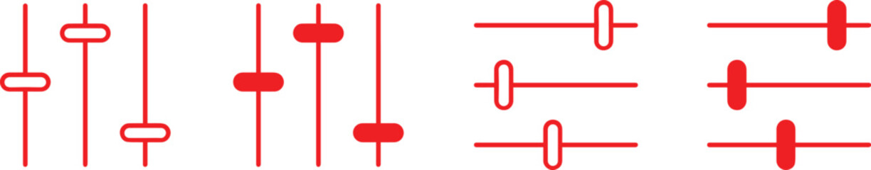 red circular text slider, seamless red minimalist slider control, simple red graphic slider, red circular user interface slider, red adjustable