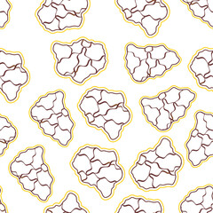 Doodle fried chicken seamless pattern background. Fried chicken chest doodle pattern. Doodle fried chicken chest pattern background. Fast food doodle pattern background.