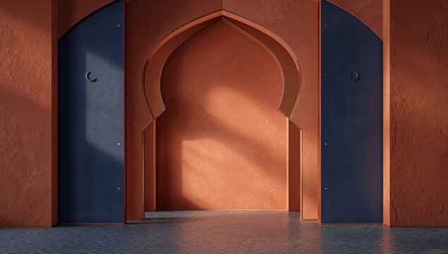 Terracotta And Indigo Eid Interior Background