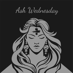 vector ash wednesday poster template