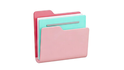 3D Rendered Stack of Folders with Pastel Colors