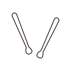 Obraz premium pair of drumsticks emoji symbol sign icon vector illustration isolated flat music
