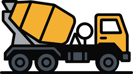 Naklejka premium Cement mixer truck icon