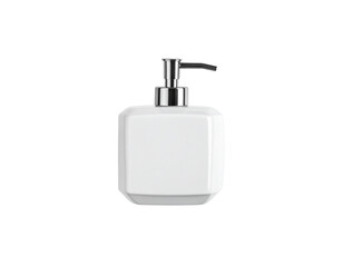 Obraz premium A set of bath product bottles with white soap on a white background
