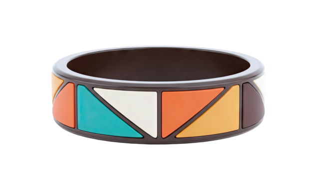 Modern Geometric Triangle Pattern Bangle Bracelet - Powered by Adobe