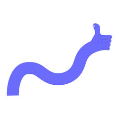 Wavy Flexible Purple Arm Giving Thumbs Up Gesture Icon